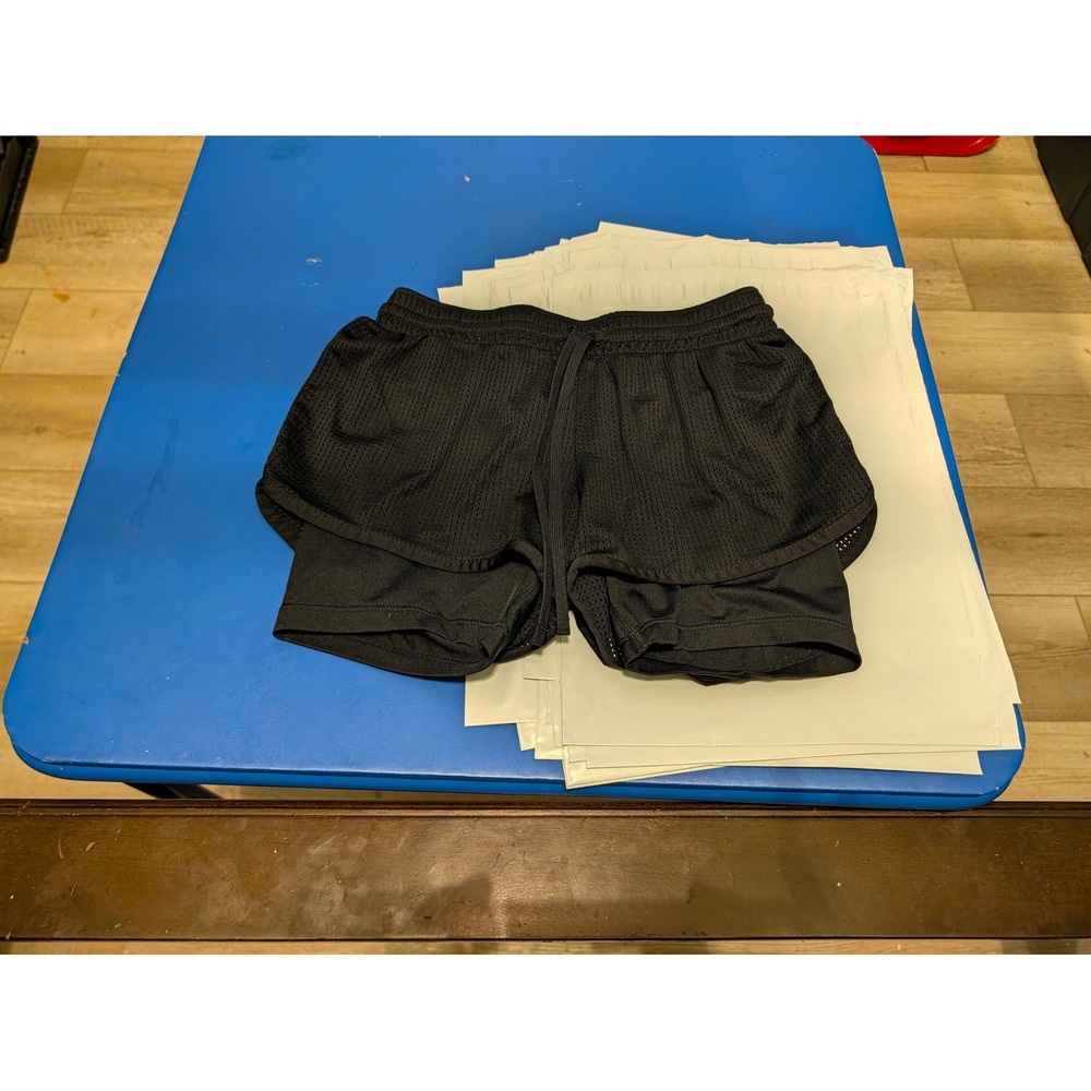 Champion C9 Womens Black 2-in-1 Mesh Athletic Shorts XS 214-10-5249